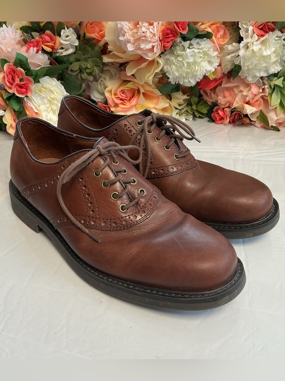 Johnston & Murphy 20-756 Brown Leather Brogue Oxford Dress Shoes Men’s 8 S